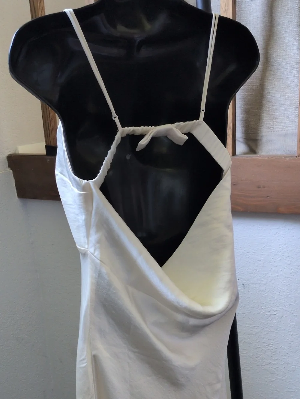 ✨Nwt Abercrombie And Fitch Satin Bow Cowl Back Maxi Dress Size MT